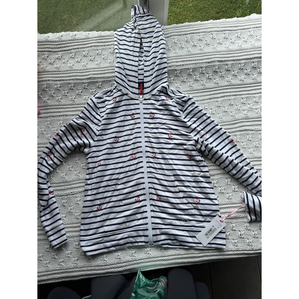 031 Vineyard Vines Zip Up Hoodie /Fleece On The Inside Girls Xl Ladies Xs